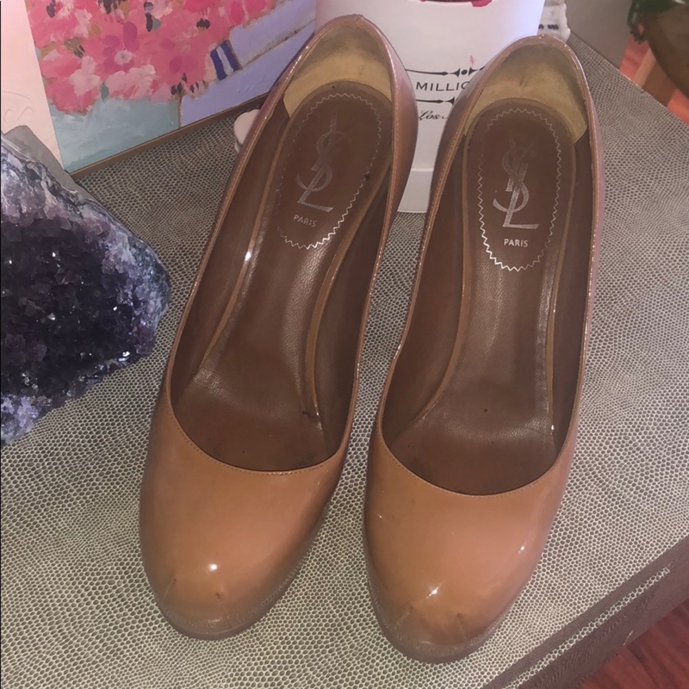 YSL saint laurent muse pumps patent beige 37.5